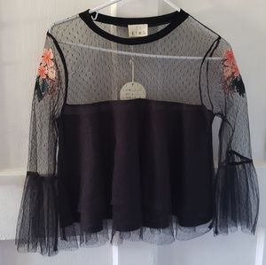 ETWO CROPPED TOP with EMBROIDERY